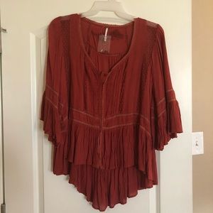Free People rust colored tunic, Size M, NWT